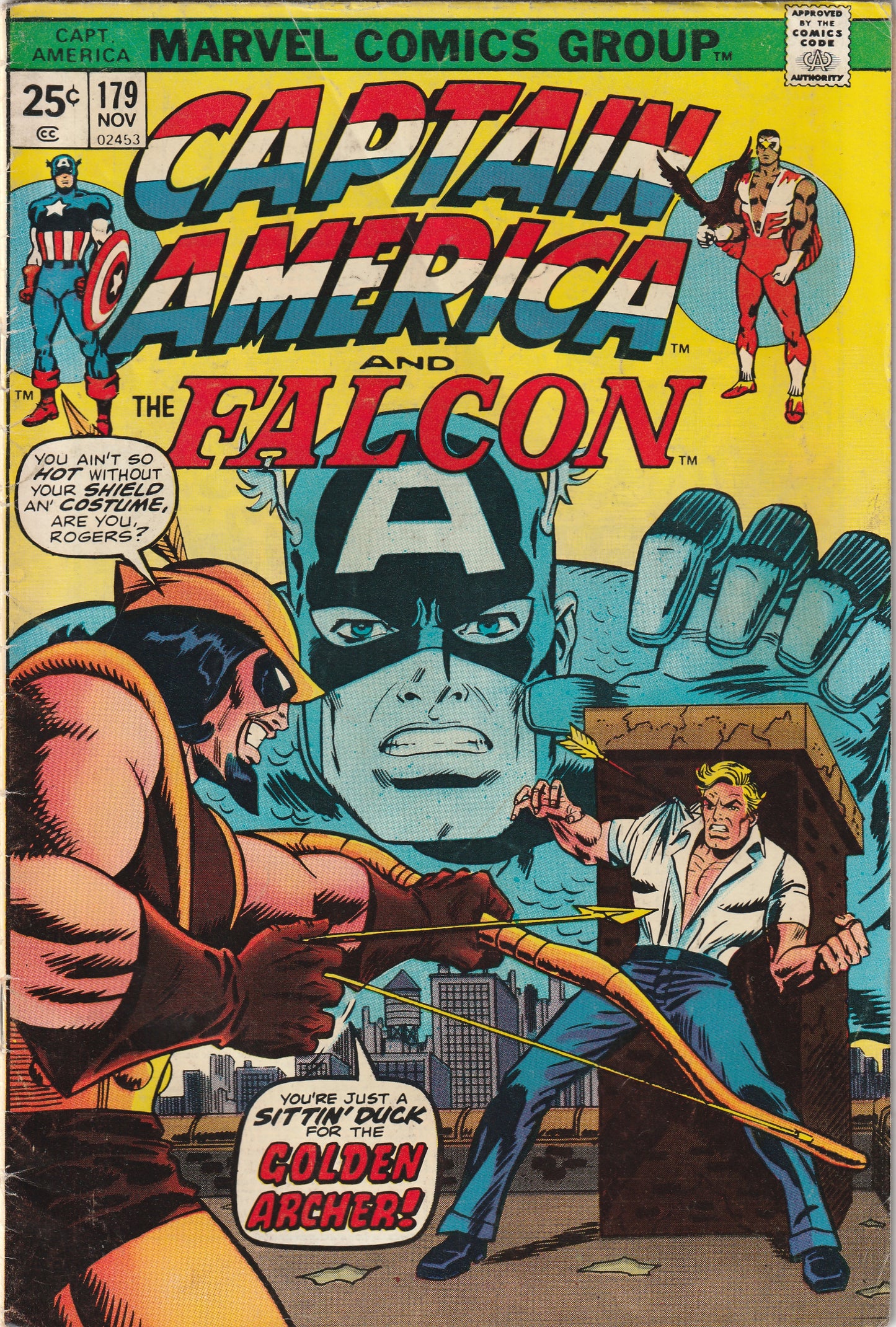 Captain America #179 (1974) - Hawkeye appears as Golden Archer