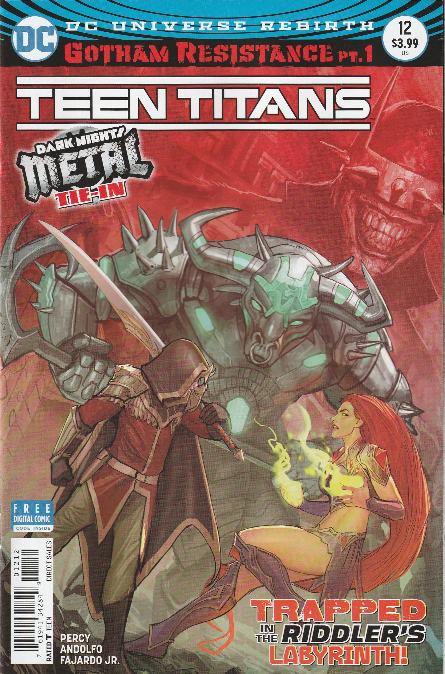 Teen Titans (Rebirth) #12 (2018) - 1st Full Appearance of the Batman Who Laughs, Stjepan Sejic 2nd Print Variant Cover