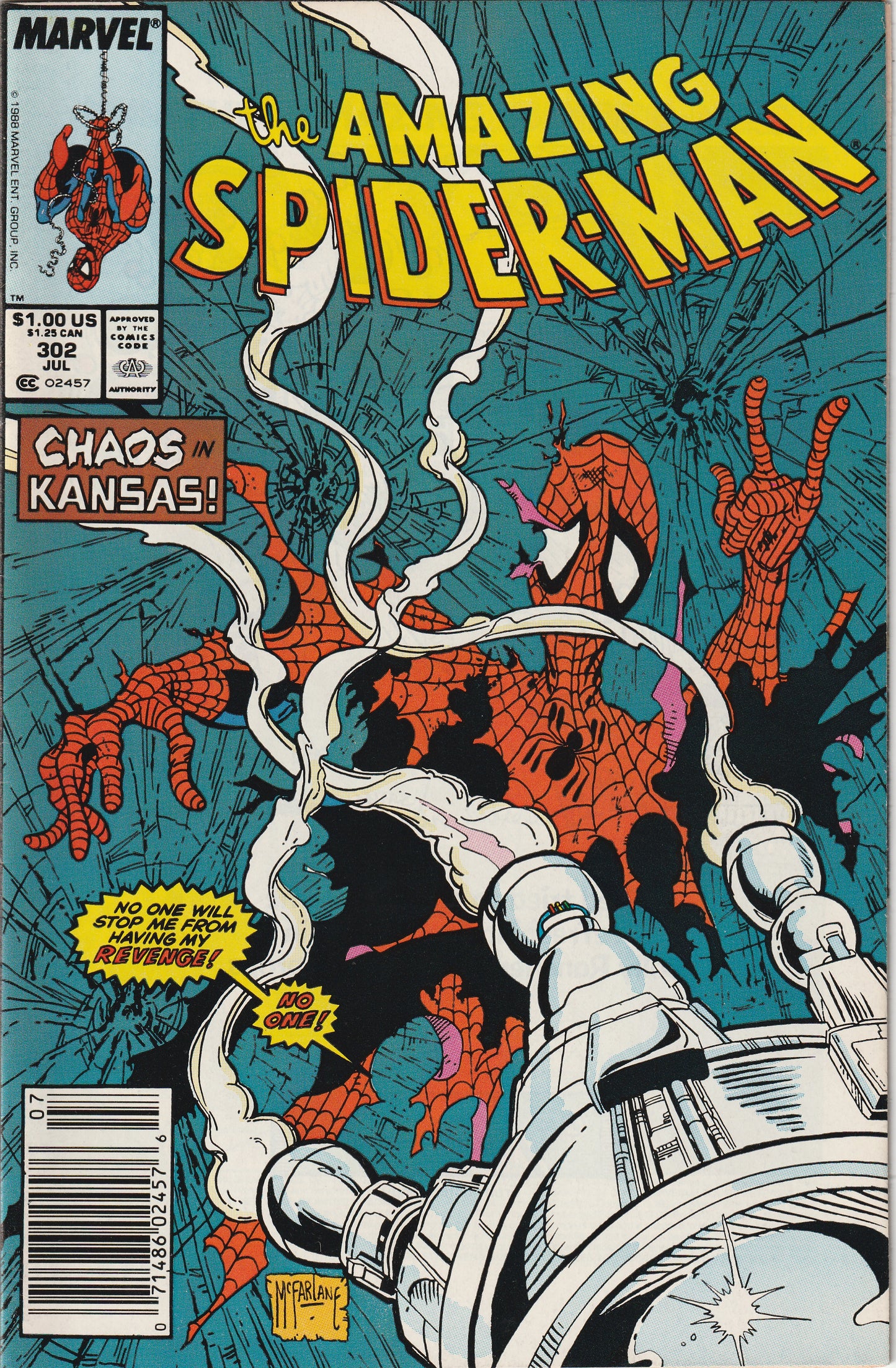 Amazing Spider-Man #302 (1988) - 1st Appearance of Wes Cassady vs. Dr. Ner. McFarlane art.