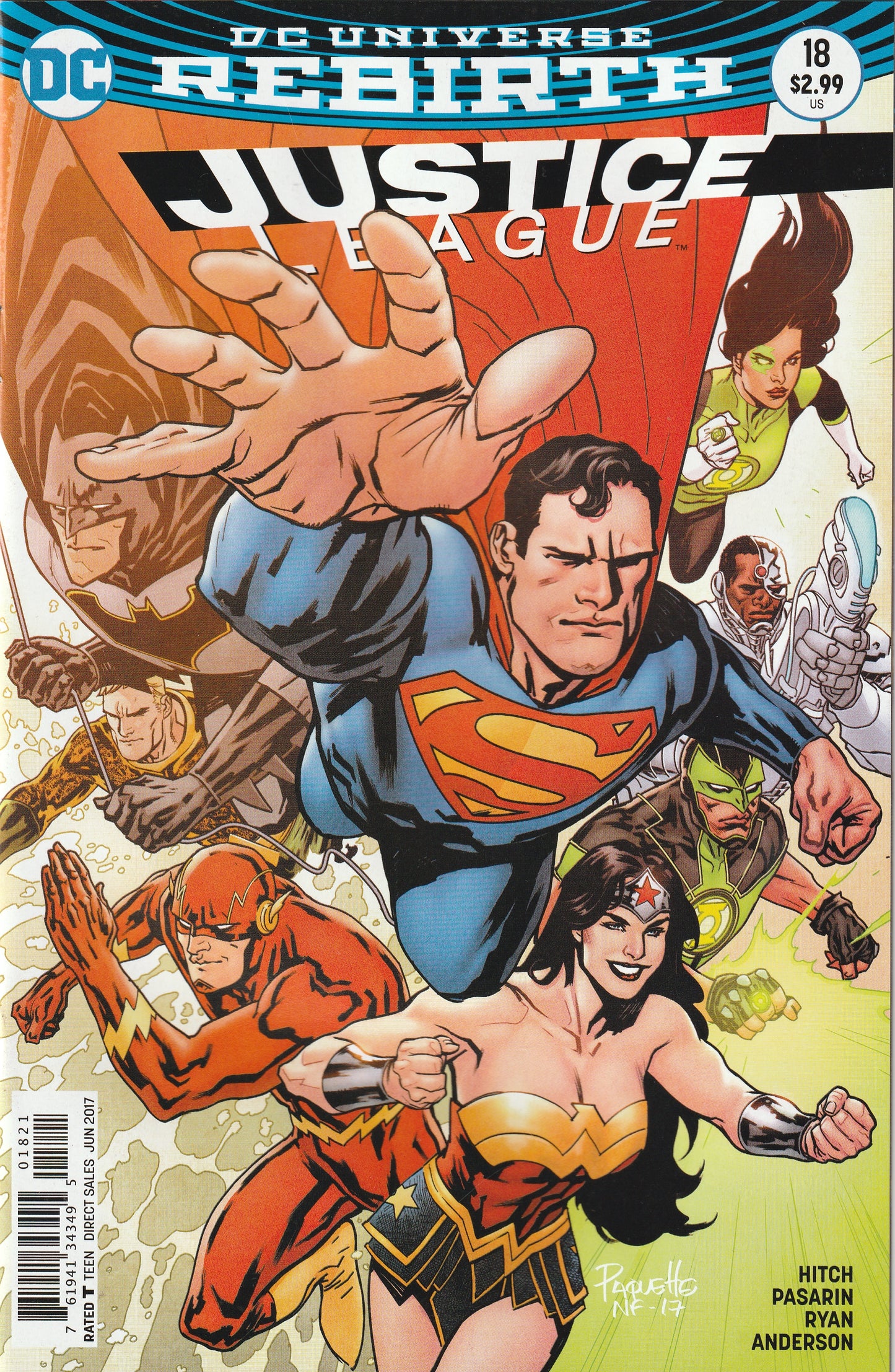 Justice League - Rebirth #18 (2017) - Yanick Paquette Variant Cover