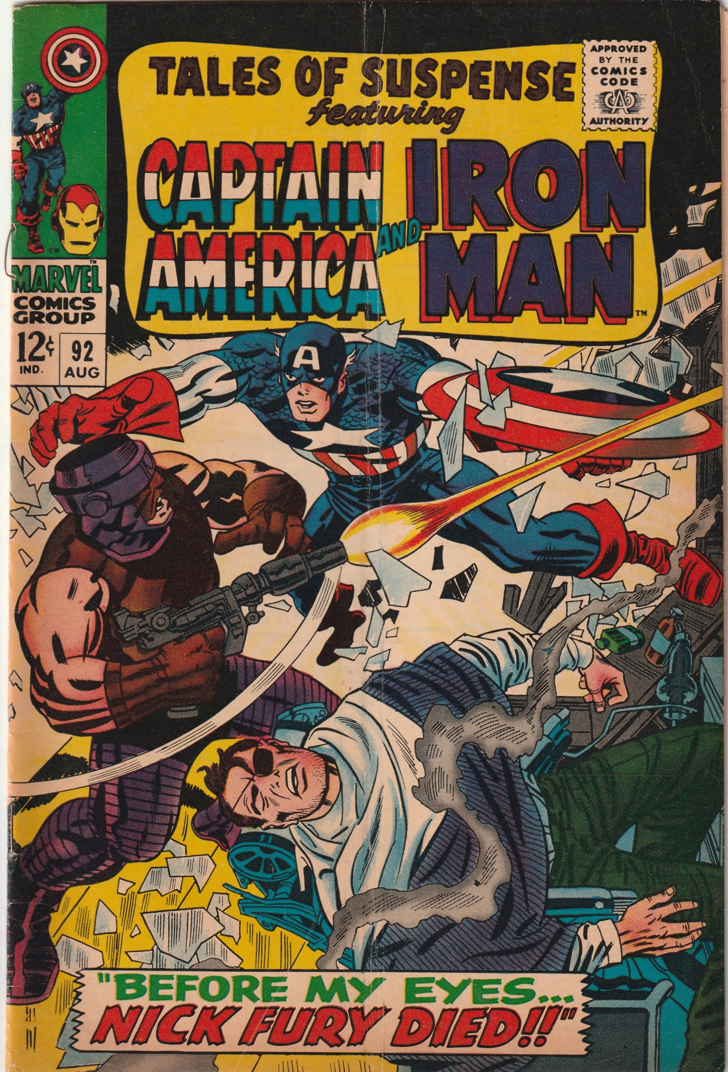 Tales of Suspense #92 (1967) - Featuring Captain America and Iron Man - Nick Fury crossover