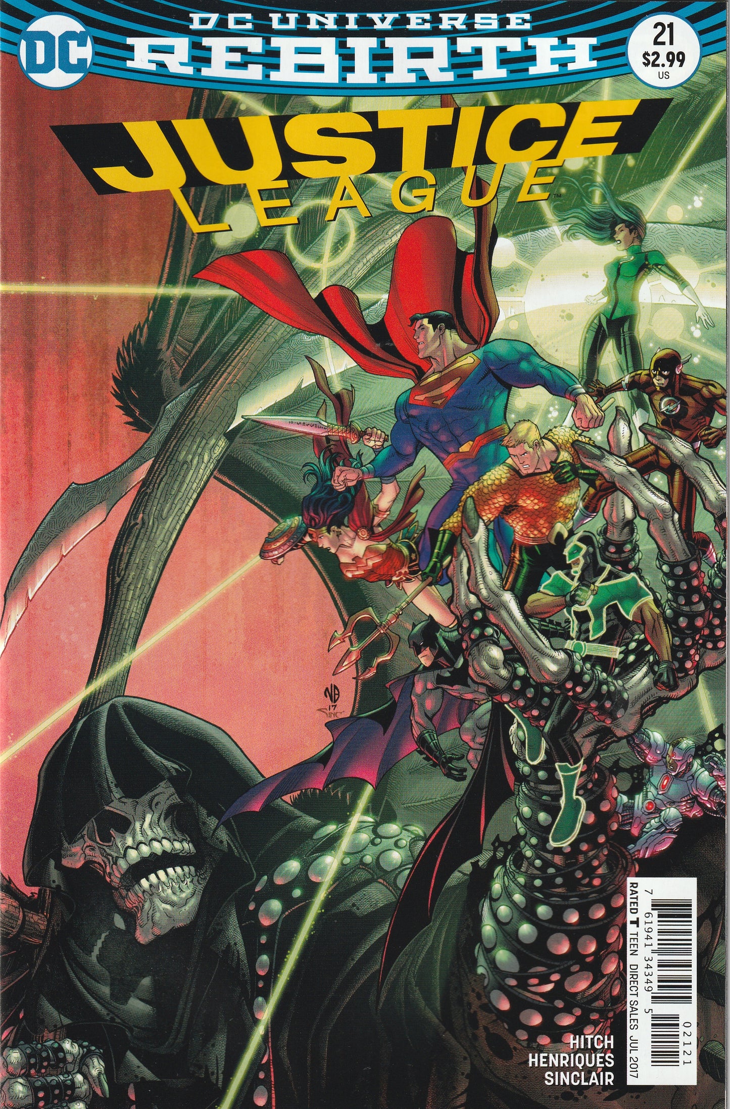 Justice League - Rebirth #21 (2017) - Nick Bradshaw Variant Cover