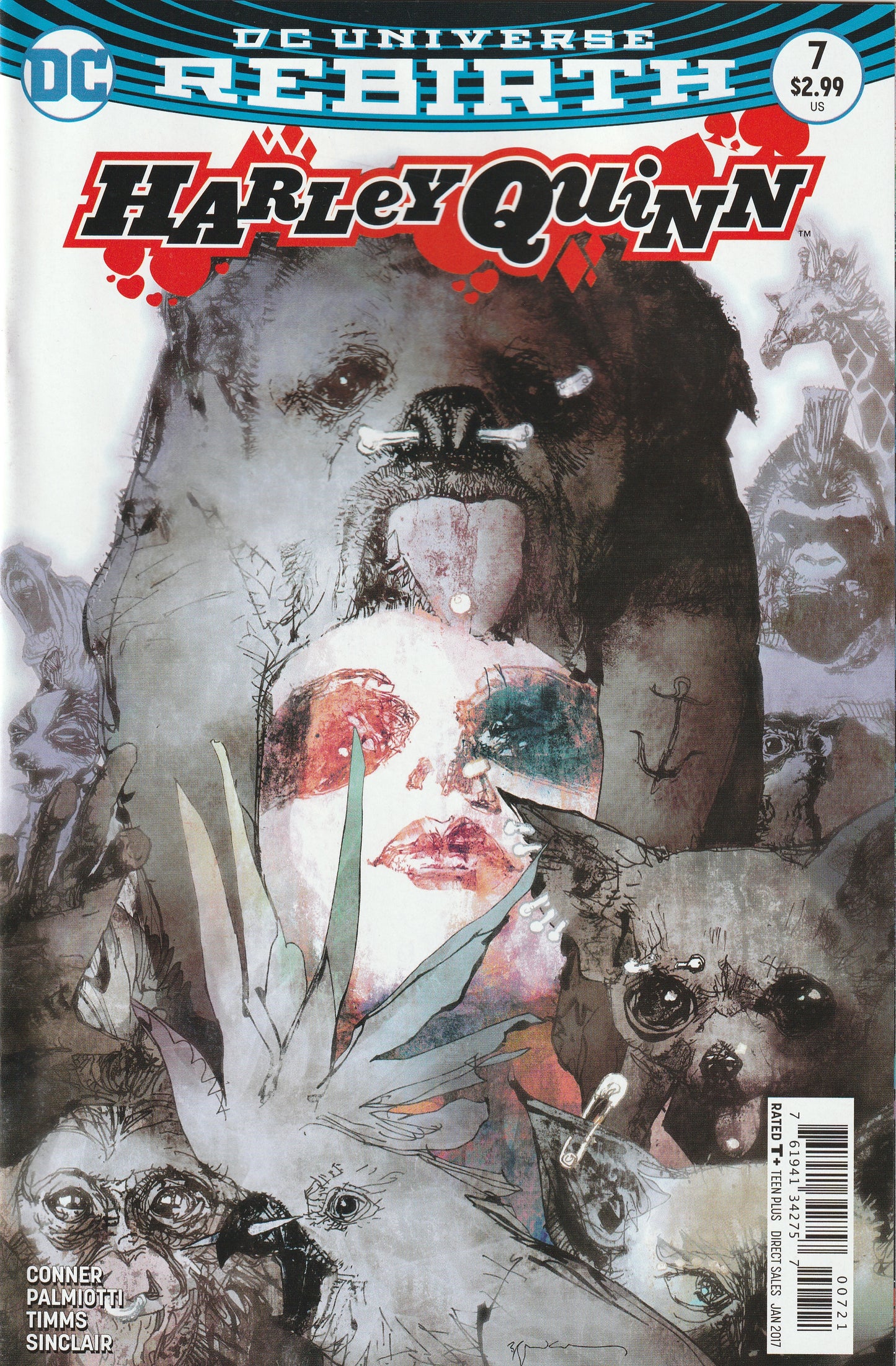Harley Quinn #7 (Rebirth, 2017) - Bill Sienkiewicz Variant Cover