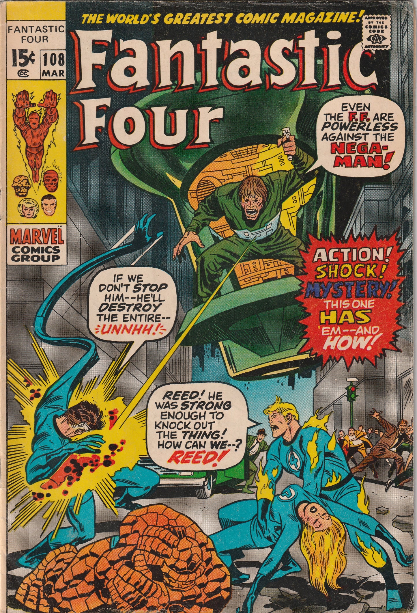 Fantastic Four #108 (1971) - 2nd Nega-Man Appearance, Kirby & Buscema art