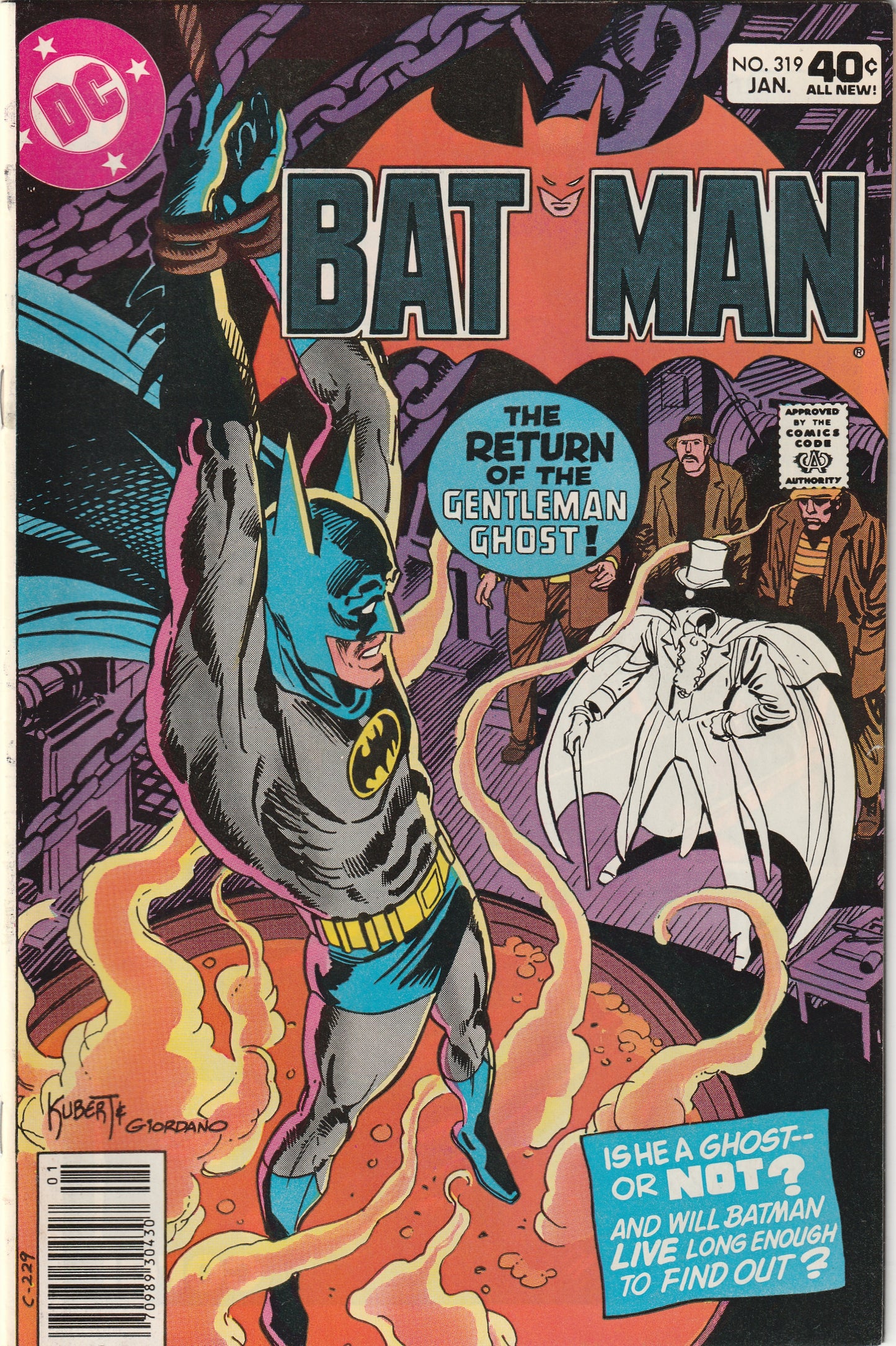 Batman #319 (1980) - Joe Kubert cover; 2nd modern appearance The Gentleman Ghost