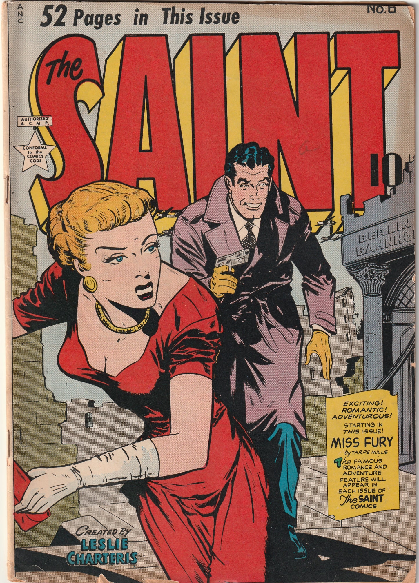The Saint Comics #6 (1949) - Miss Fury appearance by Tarpe Mills