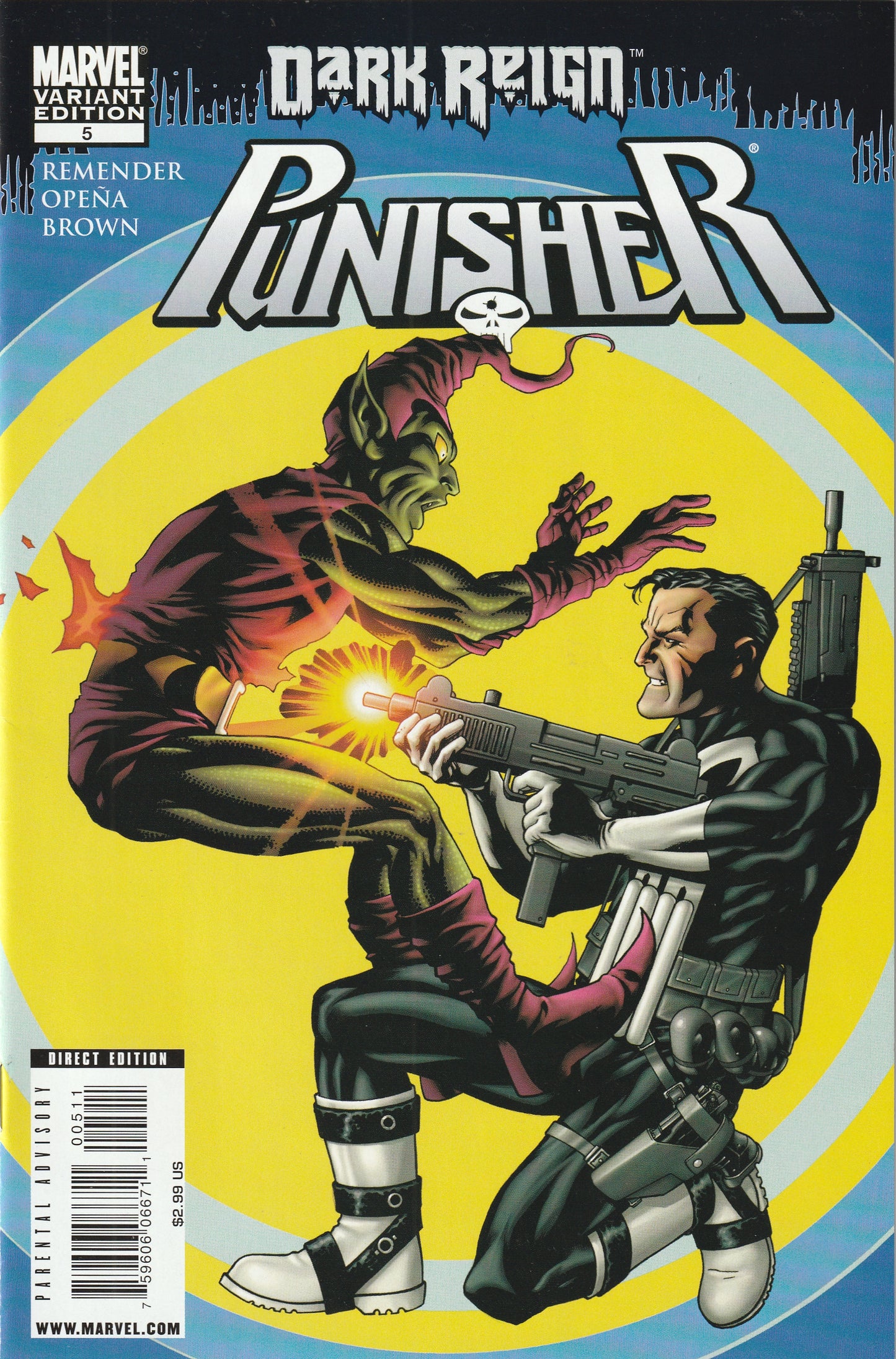 The Punisher #5 (Vol 8, 2009) - Target Green Goblin Variant Cover