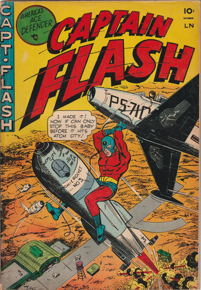 Captain Flash #1 (1954) - Atomic rocket cover
