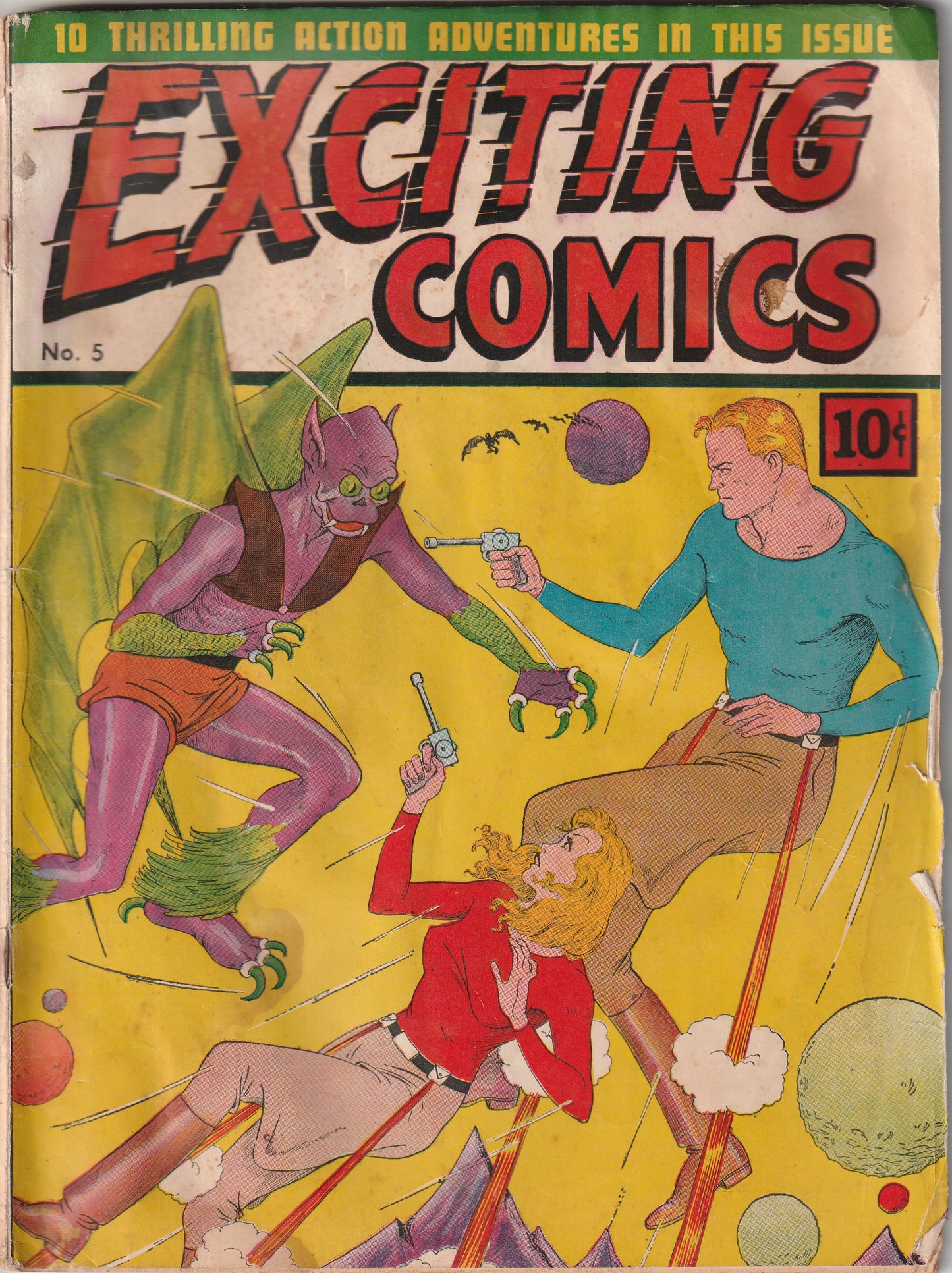 Exciting Comics #5 (1940) - Max Plaisted sci-fi cover