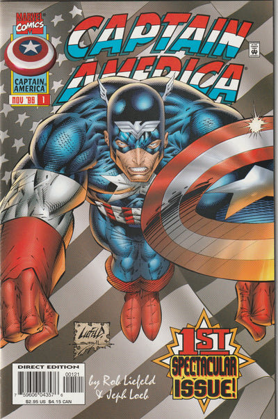 Captain America #1 (1996) - Heroes Reborn - 1st Appearance of Rikki Barnes - Cover B