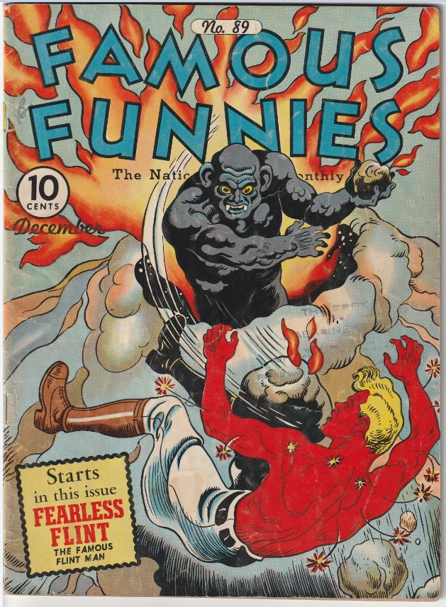 Famous Funnies #89 (1941) - Origin & 1st appearance Fearless Flint, the Flint Man