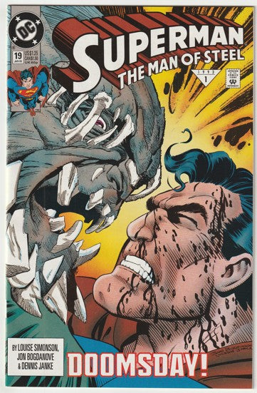 Superman: The Man of Steel #19 (1993) - Doomsday is fully revealed - 1st Printing