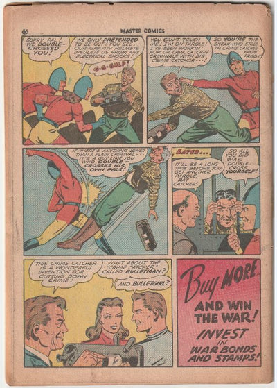 Master Comics Vol 7 #41 (1943) - *Coverless* Bulletman, Capt Marvel Jr & Bulletgirl