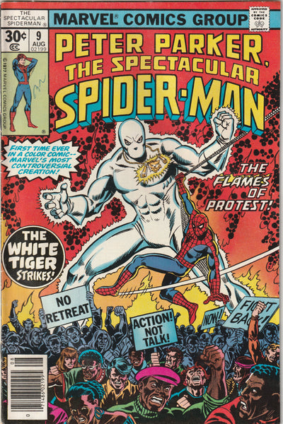 Peter Parker The Spectacular Spider-Man #9 (1977) - 1st Comic Appearance of White Tiger (Hector Ayala)