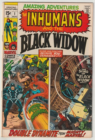Amazing Adventures #1 (1970) - 1st cover appearance of the Black Widow wearing classic black costume