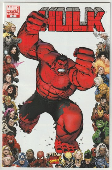 Hulk #13 (2009) - 70th Anniversary Frame Red Hulk Variant cover