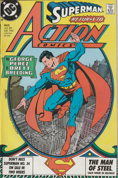 Action Comics #643 (1989) - Classic George Perez homage cover