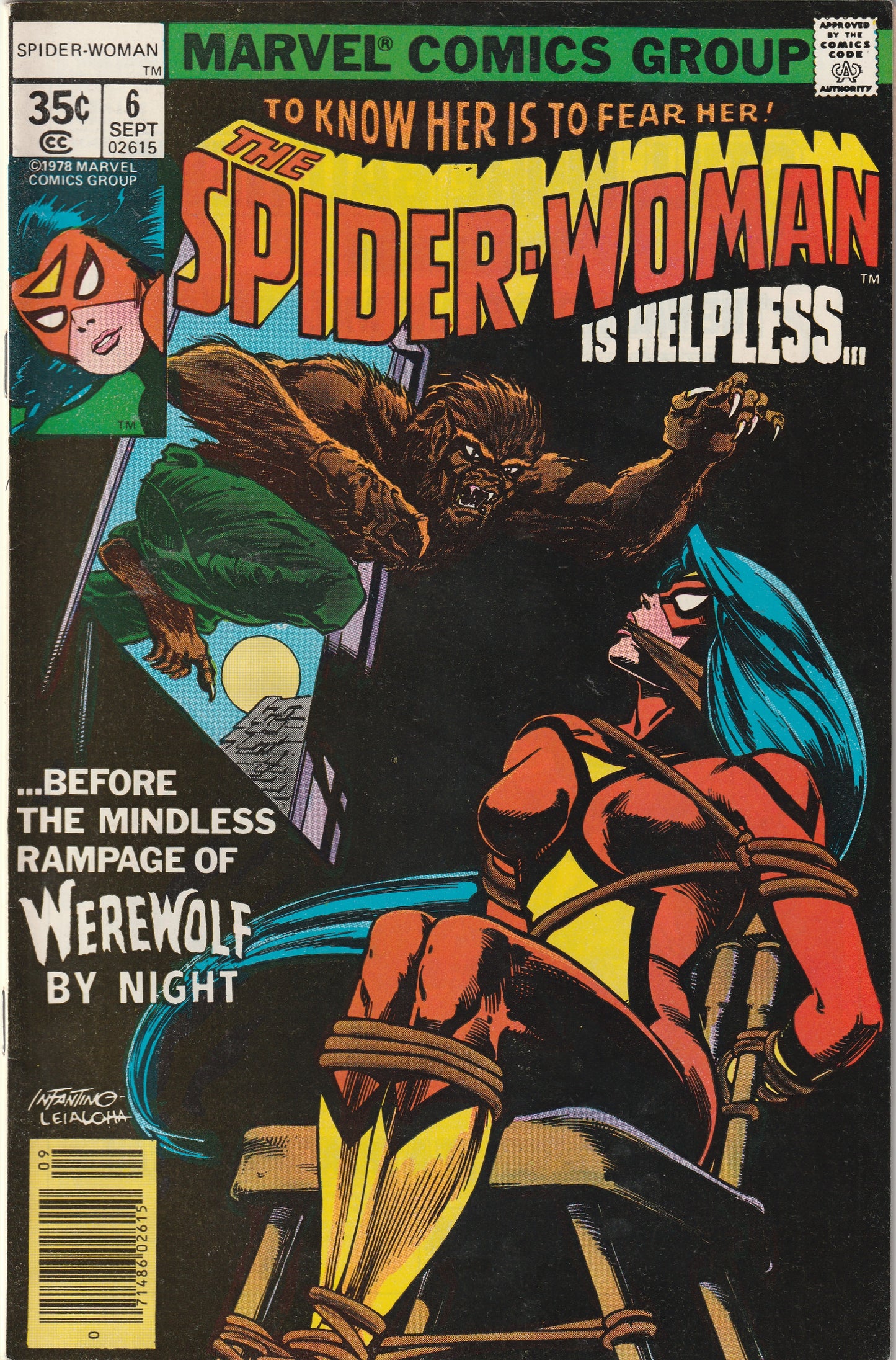 Spider-Woman #6 (1978) - Werewolf by Night Appearance - Bondage Cover