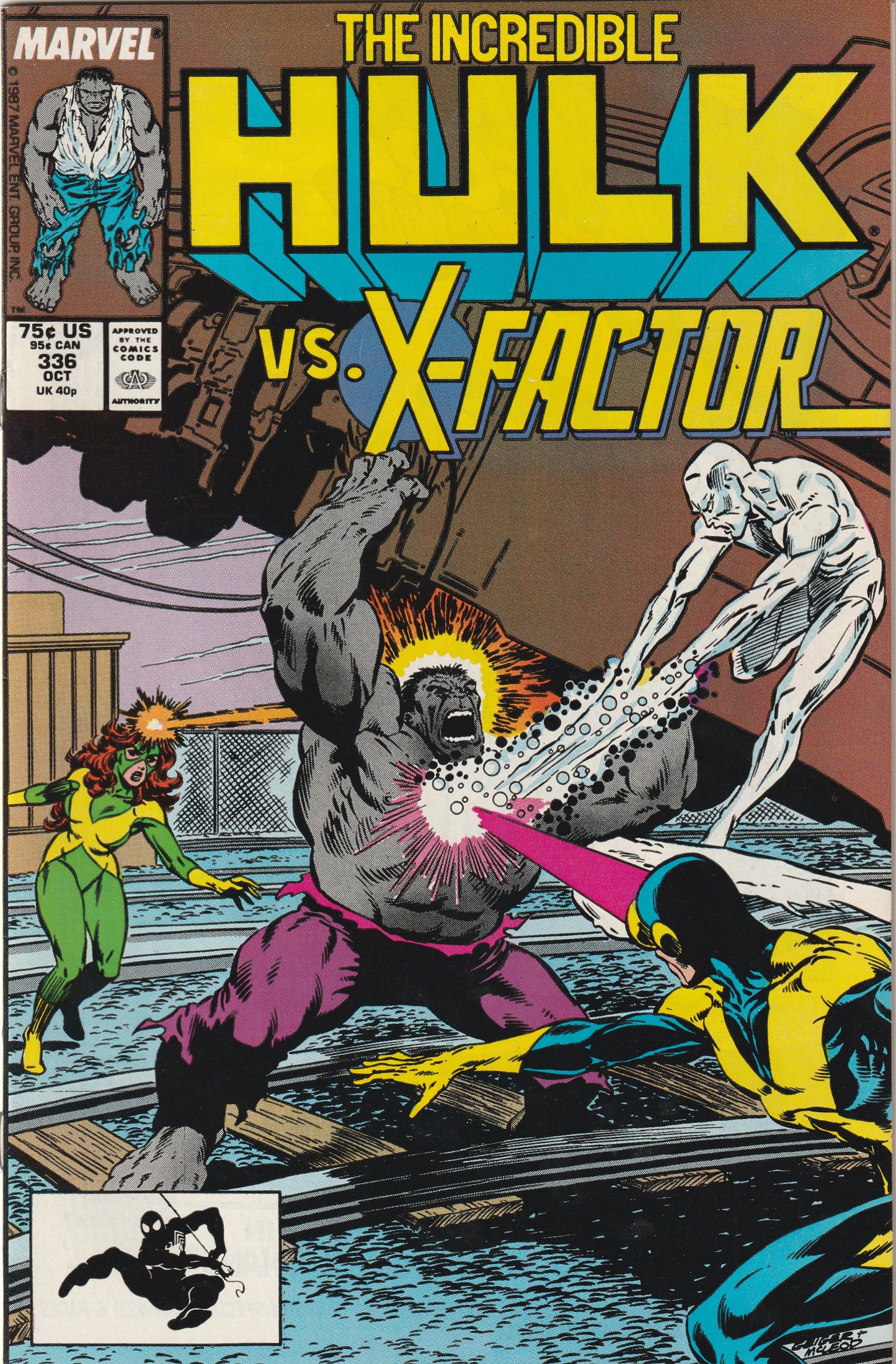 Incredible Hulk #336 (1987) - Todd McFarlane Grey Hulk vs X-Factor