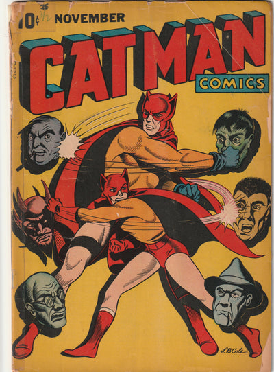 Cat-Man Comics #12 (Vol 3 #2, 1944) - Classic L.B. Cole cover
