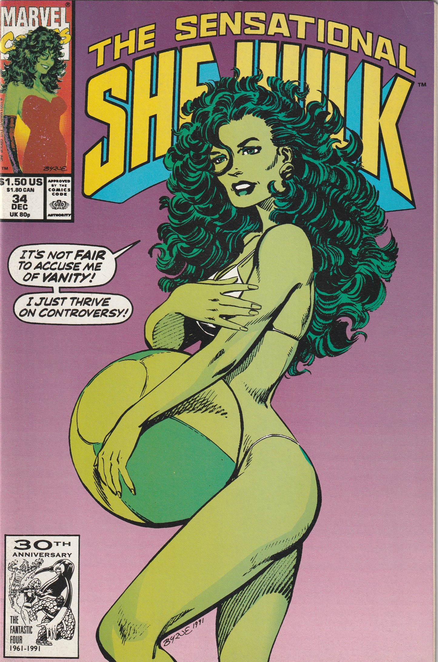 Sensational She-Hulk #34 (Vol 2, 1991) - Demi Moore's Vanity Fair Cover Swipe