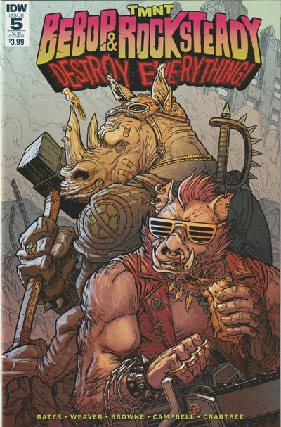 Teenage Mutant Ninja Turtles Bebop & Rocksteady Destroy Everything #5 (2016) - Ryan Browne Subscription Variant Cover