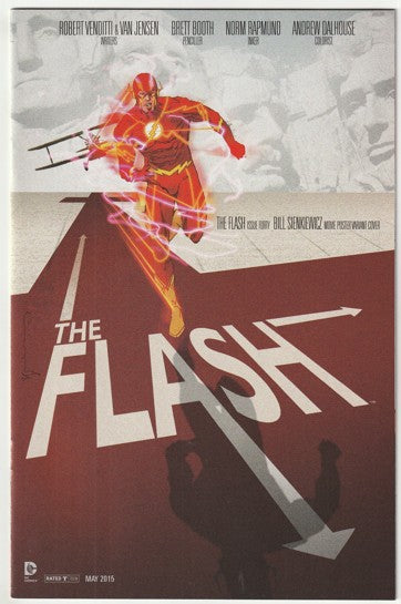 The Flash #40 (2015) - Bill Sienkiewicz Movie Poster Variant Cover - North by Northwest