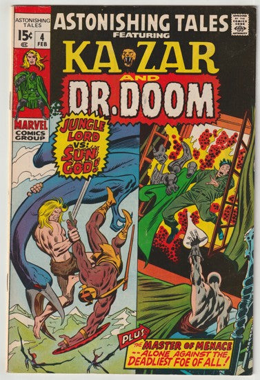 Astonishing Tales #4 (1971) Featuring Ka-Zar and Dr. Doom