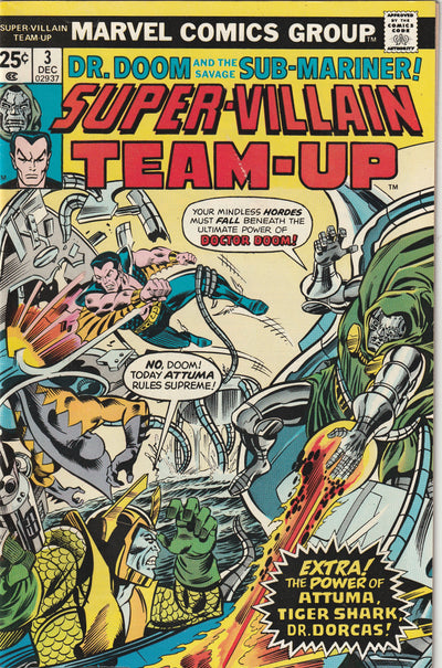 Super Villain Team-Up #3 (1975) - Attuma, Tiger Shark & Tamara Appearance. Death of Dr. Lemuel Dorcas