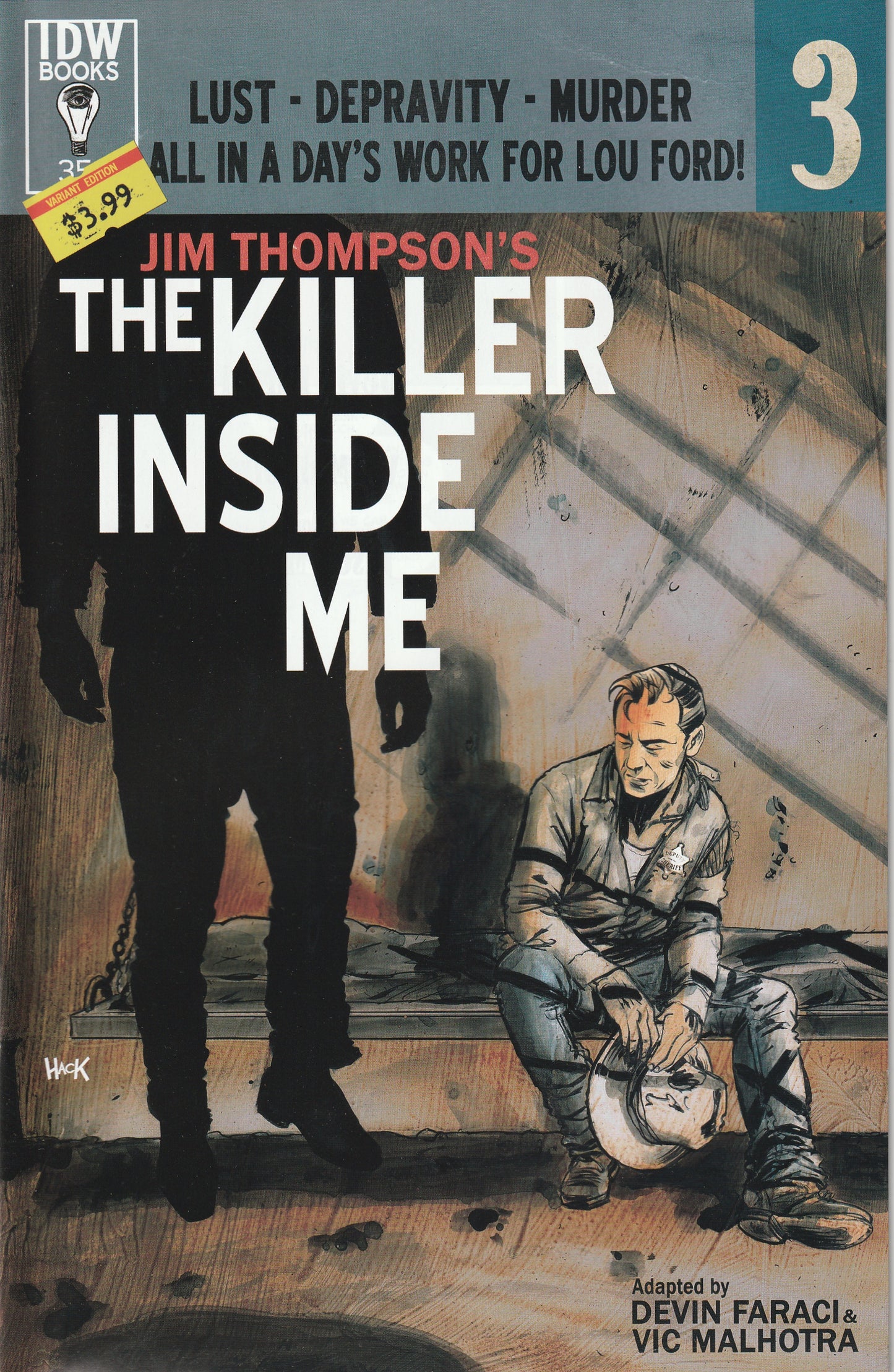 Jim Thompson's The Killer Inside Me #3 (2016) - Robert Hack Subscription Variant Cover