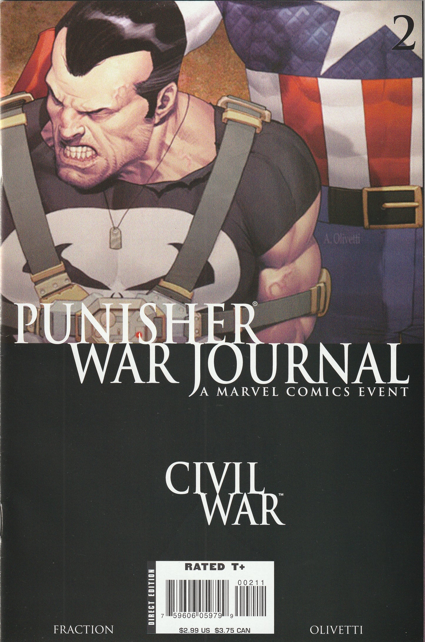 Punisher War Journal #2 (2007) - Ariel Olivetti Variant Cover