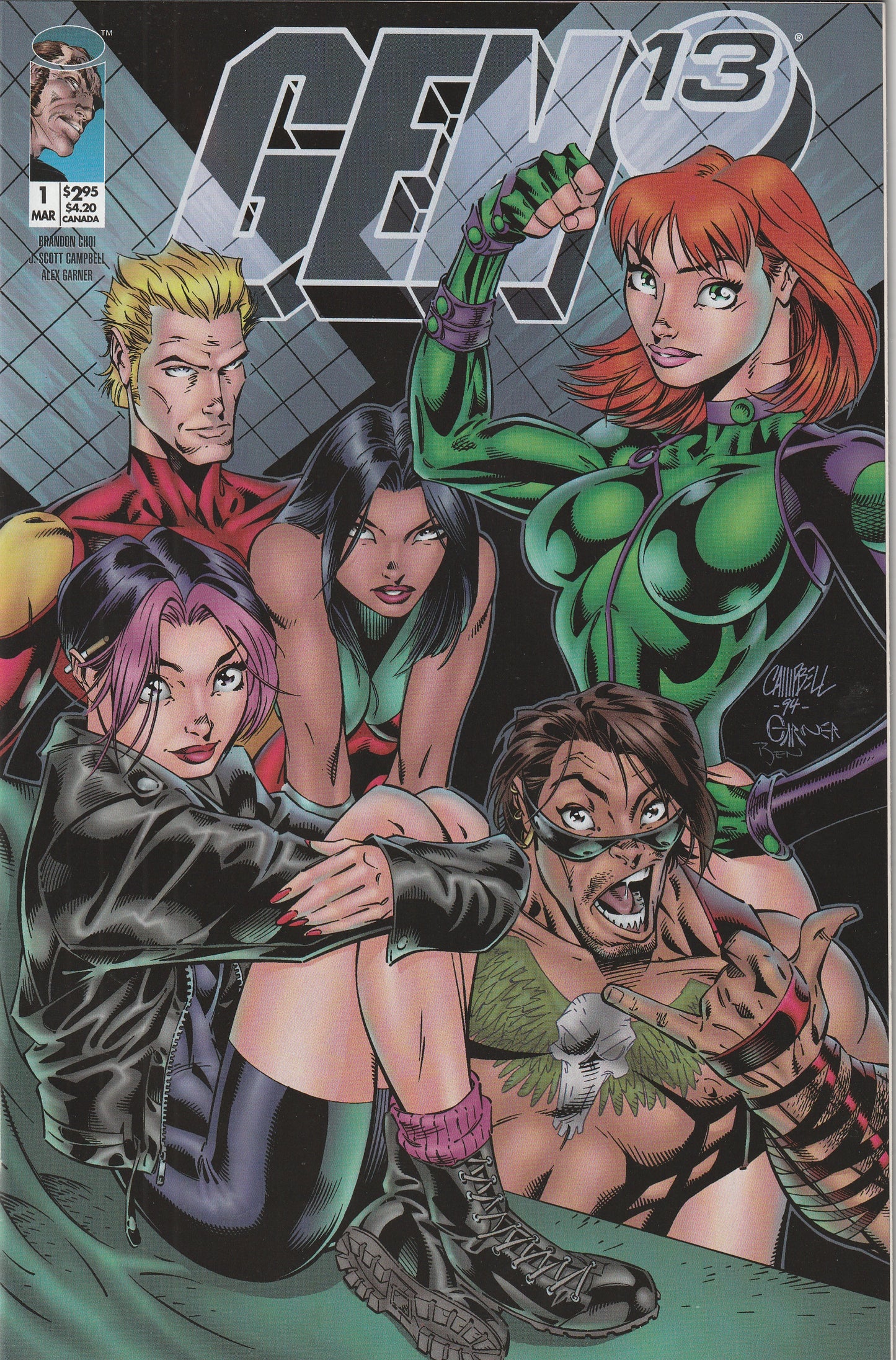 Gen 13 #1 (Volume 2, 1995) - Thumbs up cover