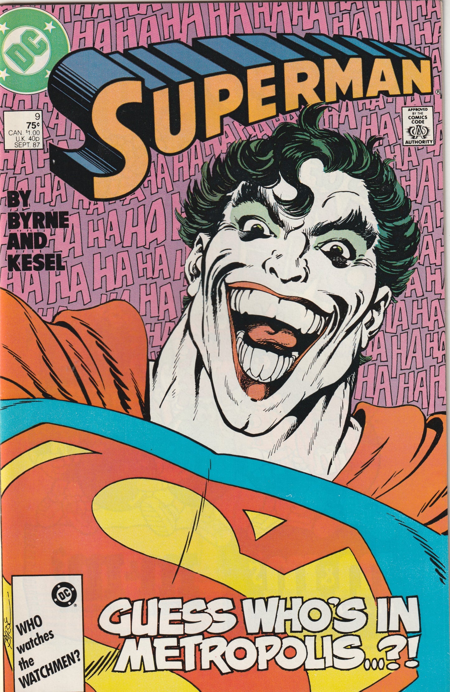 Superman #9 (Vol 2, 1987) - Joker cover