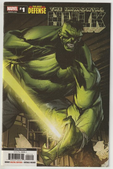The Immortal Hulk #1 (2019) - The Best Defense 2nd Printing Variant Cover