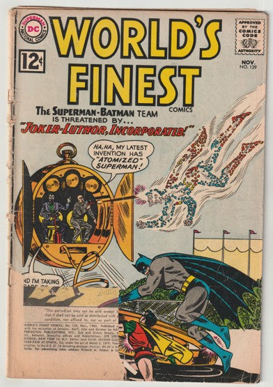 World's Finest #129 (1962) - Joker/Luthor Team-Up Cover/Story