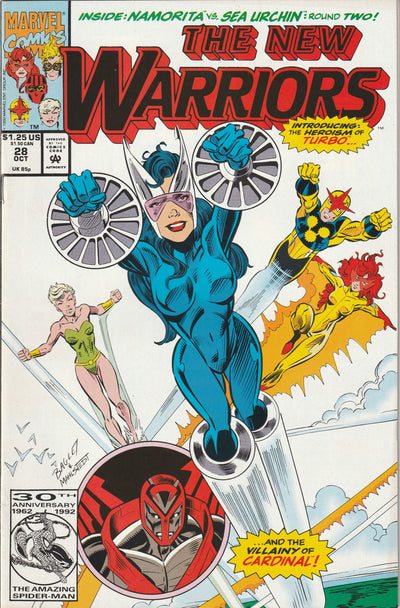 The New Warriors #28 (1992) - 1st appearance of Cardinal & 1st appearance of Mickey Musashi as Turbo