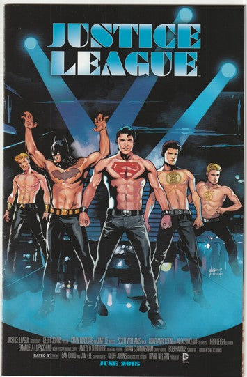 Justice League #40 (2015) - Emanuela Lupacchino Movie Poster Variant Cover - Magic Mike