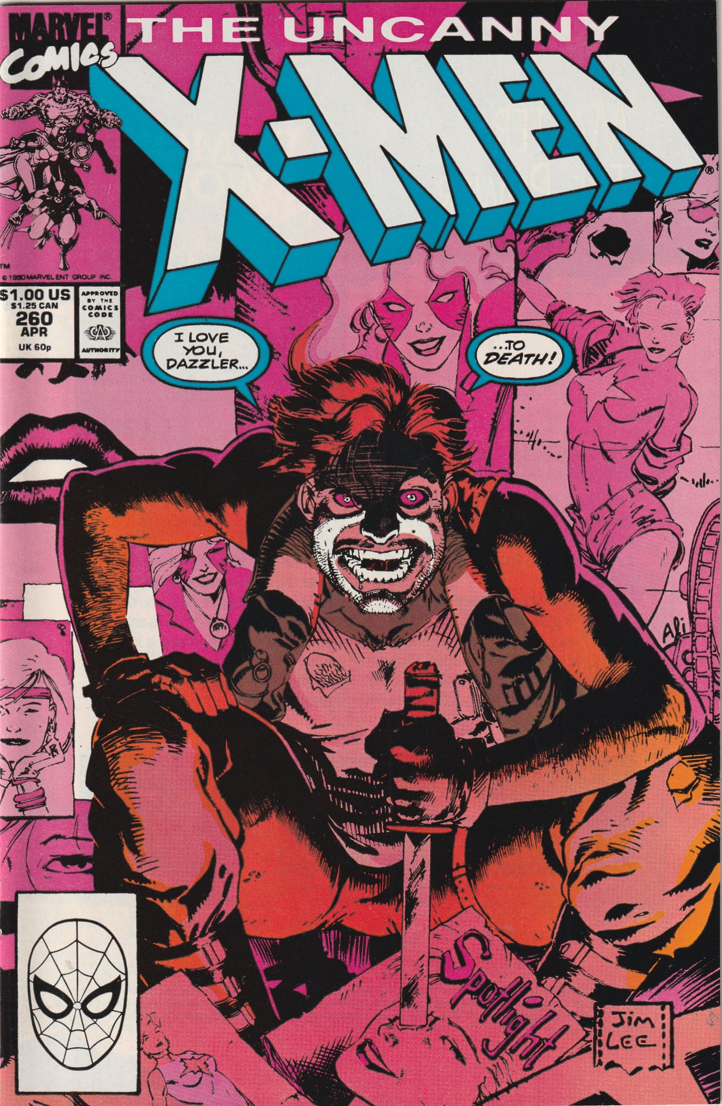 Uncanny X-Men #260 (1990) - Jim Lee cover, Dazzler appearance