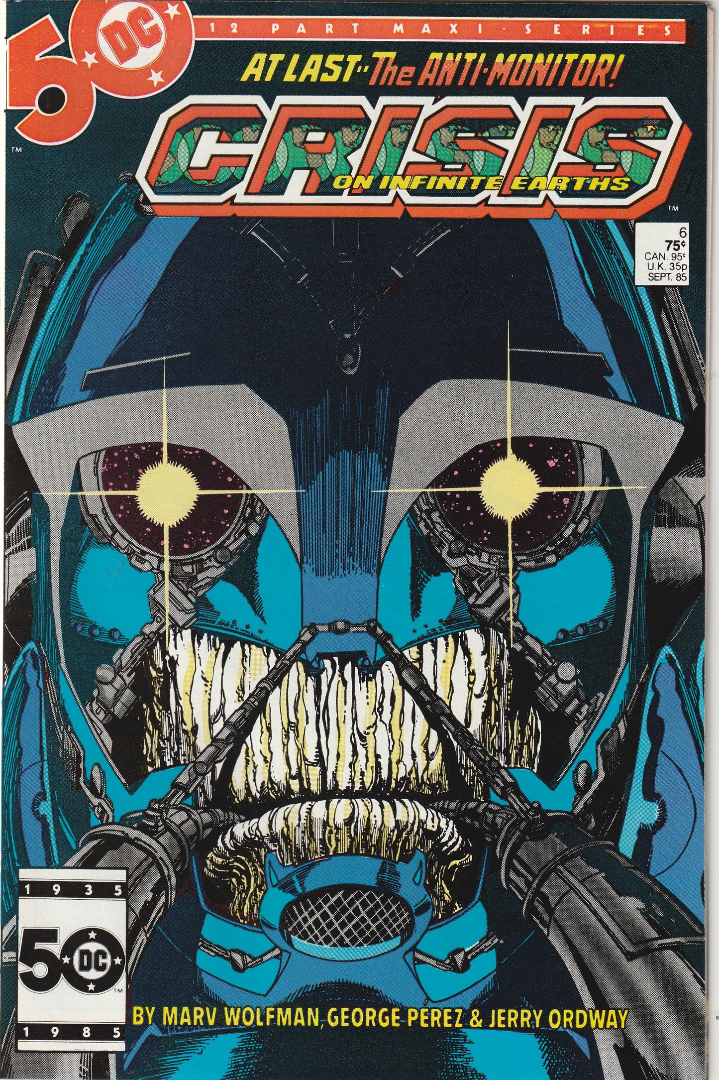 Crisis on Infinite Earths #6 (1985) - 1st cover and full appearance of the Anti-Monitor