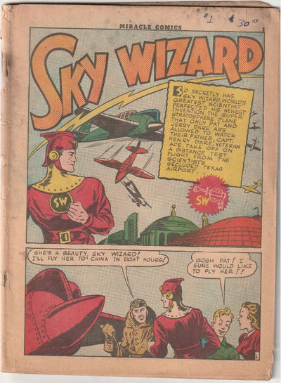 Miracle Comics #1 (1940) - *Coverless* - Introduction Sky Wizard