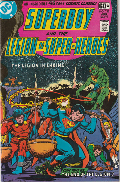 Superboy and the Legion of Super-Heroes #238 (1978) - beautiful Starlin wrap cover