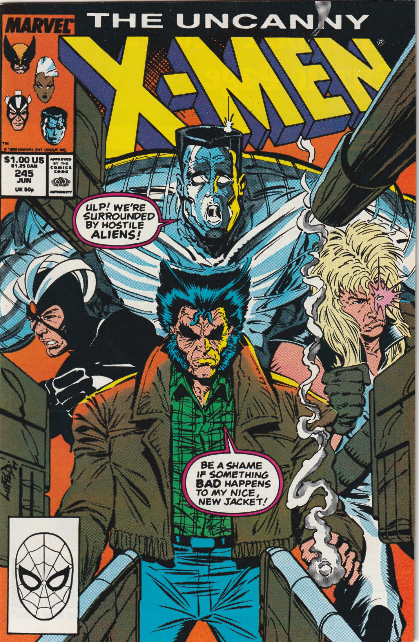 Uncanny X-Men #245 (1989) - DC Parody issue, Rob Liefeld cover & art