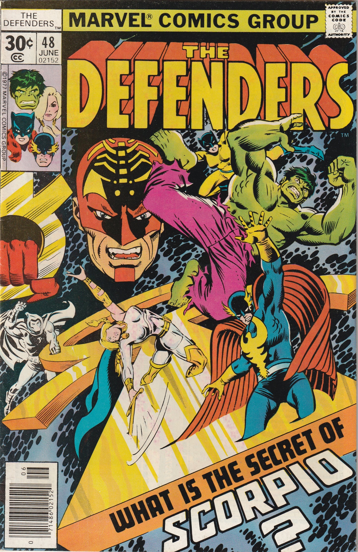 Defenders #48 (1977) - Scorpio, Nick Fury, Wonder Man & Moon Knight Appearance