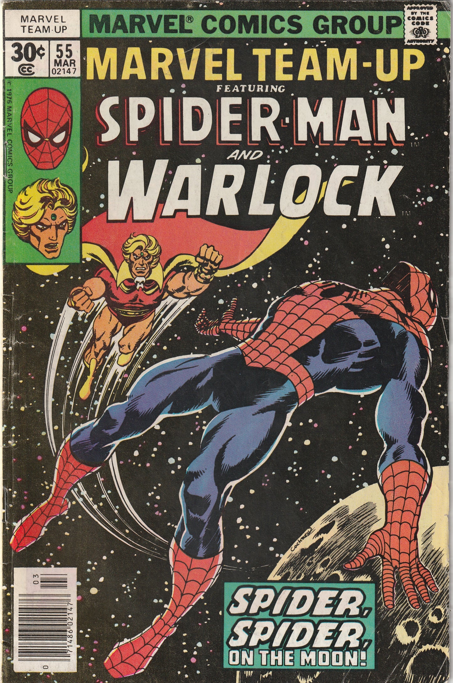 Marvel Team-Up #55 (1977) - Spider-Man & Warlock - 1st Appearance of the Time and Power Gems-Stones