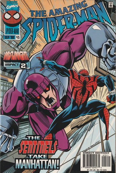 Amazing Spider-Man #415 (1996) - Onslaught saga -- Spidey vs. Sentinels