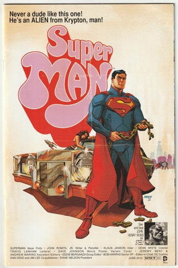 Superman #40 (2015) - Dave Johnson Movie Poster Variant Cover - Super Fly