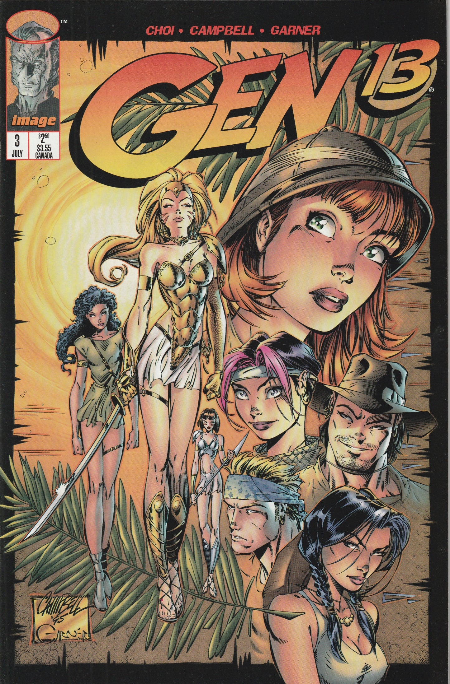 Gen 13 #3 (Volume 2, 1995) - J. Scott Campbell cover