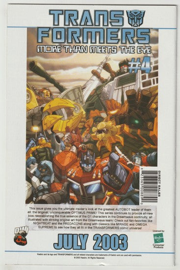 TransFormers: Generation 1 #2 (Vol 2, 2003) - Autobot Cover