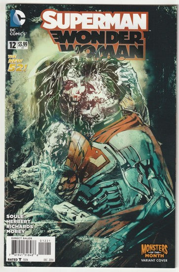 Superman/Wonder Woman #12 (2014) - Bill Sienkiewicz Monsters Variant Cover