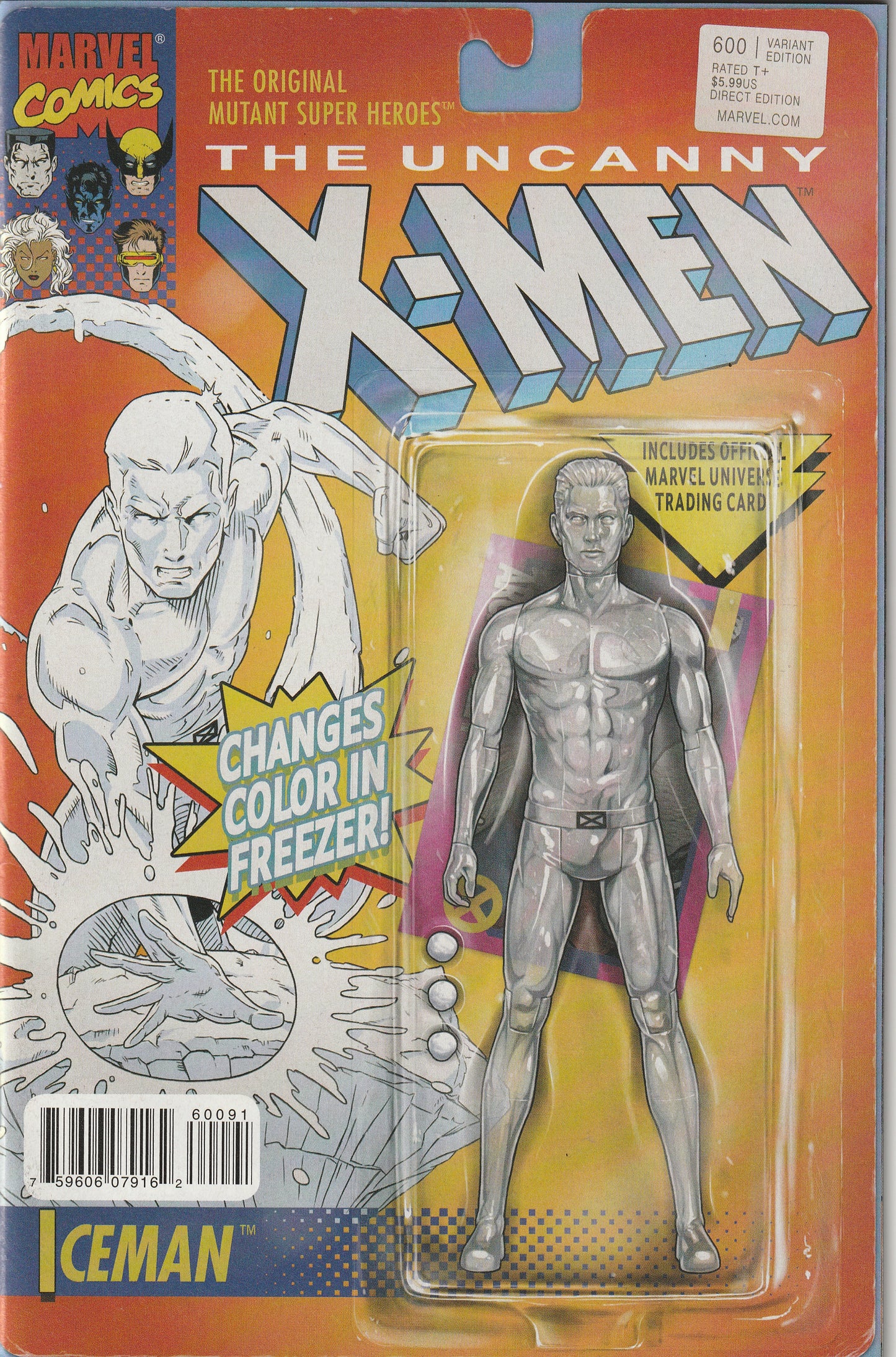 Uncanny X-Men #600 (2016) - John Tyler Christopher Action Figure Variant Cover B (Iceman)